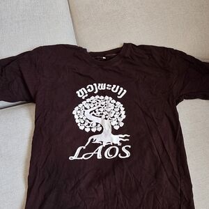 Source Unknown Brown Tee with White Tree Design